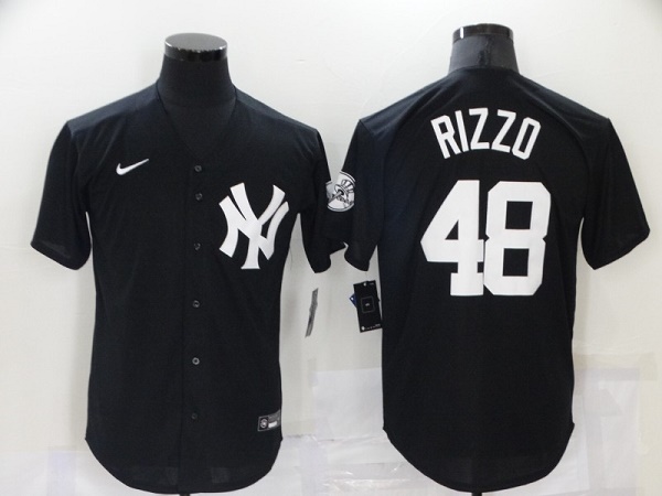 Men's New York Yankees #48 Anthony Rizzo 2021 Black Cool Base Stitched Baseball Jersey